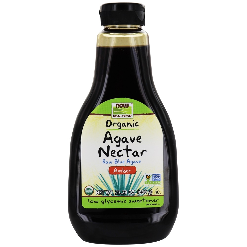 NOW Real Food Agave Orgânico Néctar Âmbar - 23.28 oz. NOW Foods