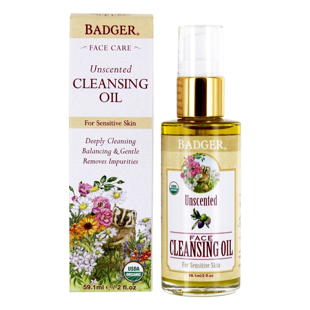 Óleo de limpeza facial sem cheiro - 2 fl. oz. Badger