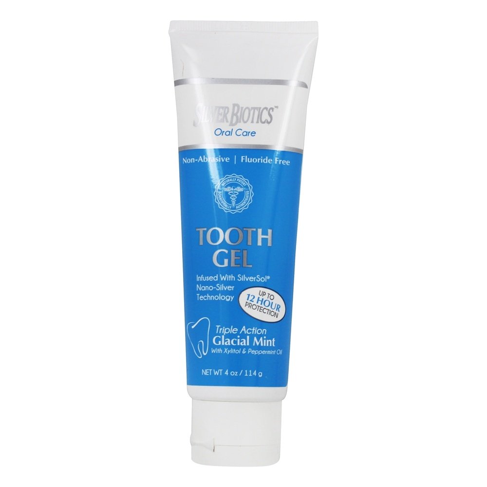 Prata Biótico Oral Cuidar Dente Gel Glacial Hortelã - 4 oz. American Biotech Labs