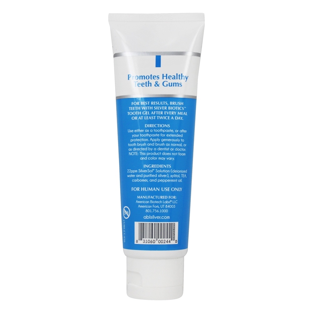Prata Biótico Oral Cuidar Dente Gel Glacial Hortelã - 4 oz. American Biotech Labs - Imagem 3