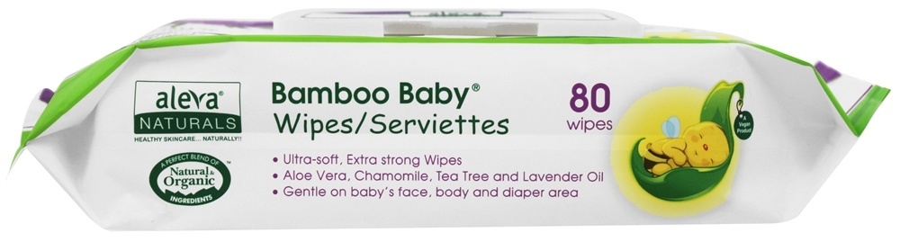 Toalhetes de bebê de bambu - 80 Limpe (s) Aleva Naturals - Imagem 3