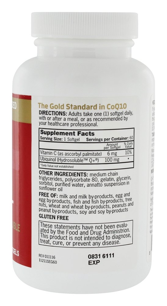 Mega CoQ10 Ubiquinol 100 mg. - 60 Softgels Qunol - Imagem 2
