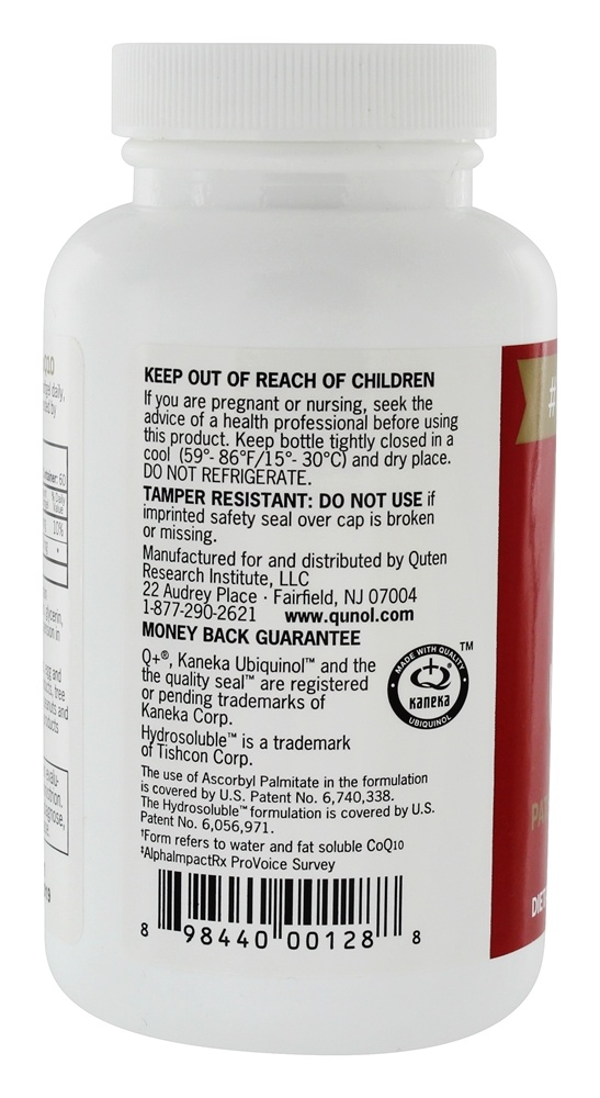Mega CoQ10 Ubiquinol 100 mg. - 60 Softgels Qunol - Imagem 3
