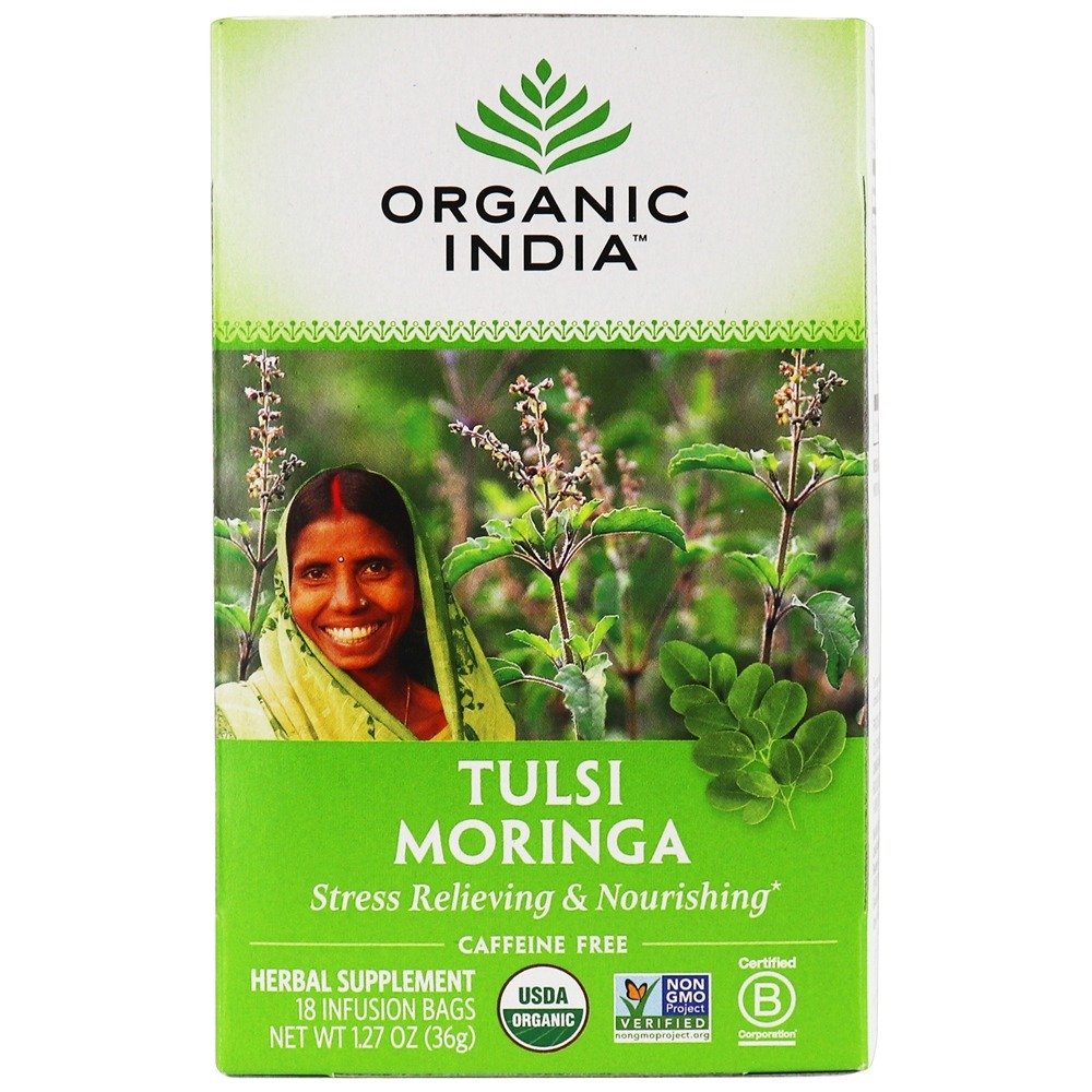 Chá De Moringa De Tulsi - 18 Saquinhos de Chá Organic India