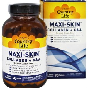 Comprar colágeno maxi-skin tri-layer + c & a - 90 tablets country life preço no brasil suplementos nutricionais suporte para estresse suplemento importado loja 165 online promoção -