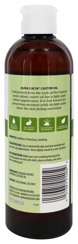 Cuidados com a pele com óleo orgânico de mamona - 16 fl. oz. Aura Cacia - Imagem 2