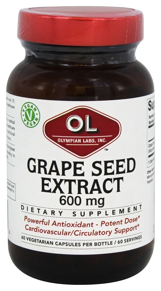 Extrato de Semente de Uva 600 mg - Cápsulas vegetarianas 60 Olympian Labs