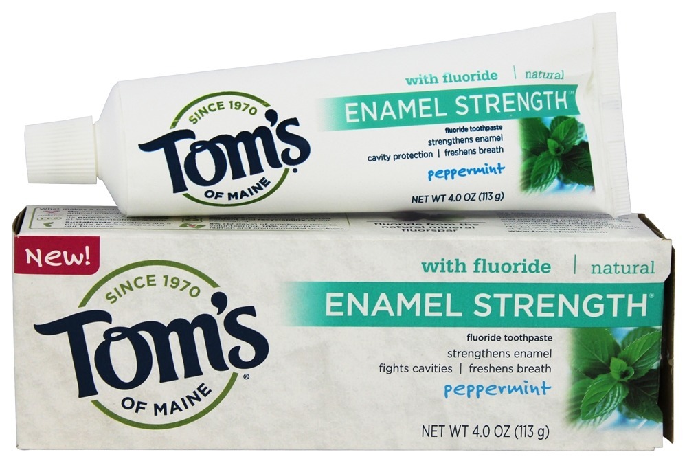 Força de esmalte creme dental natural com hortelã-pimenta fluoreto - 4 oz. Tom's of Maine