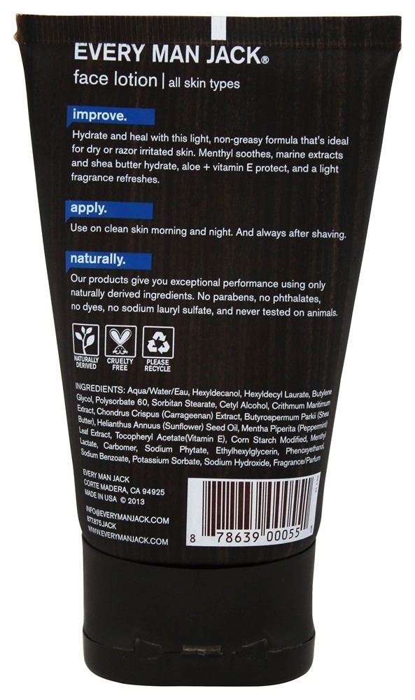 Loção facial e assinatura pós-barba Mint - 4.2 fl. oz. Every Man Jack - Imagem 2