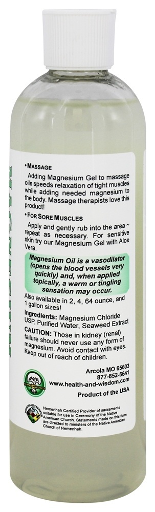 Gel De Magnésio - 12 fl. oz. Health and Wisdom - Imagem 2