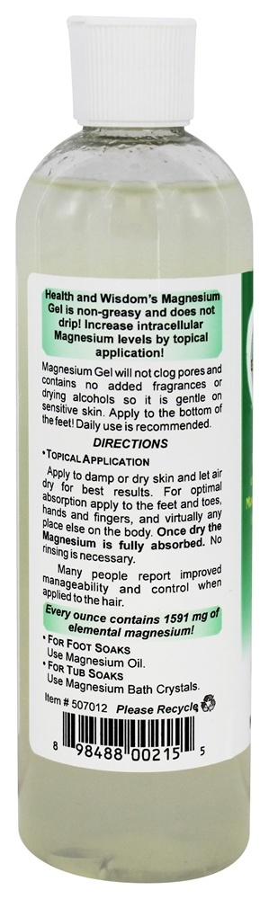 Gel De Magnésio - 12 fl. oz. Health and Wisdom - Imagem 3
