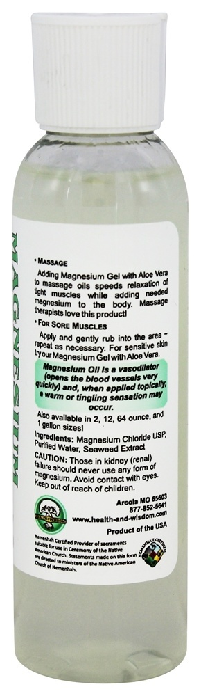 Gel De Magnésio - 4 fl. oz. Health and Wisdom - Imagem 2