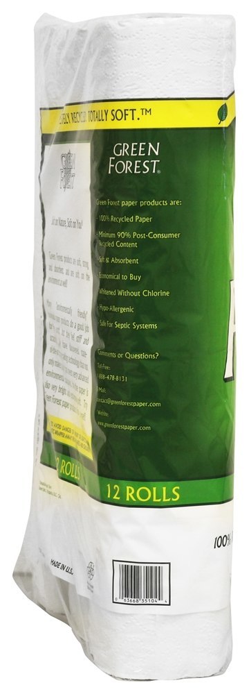 Banho de tecido 100 % reciclado 2-Ply 198 Sheets - 12 Rolo (s) Green Forest - Imagem 4