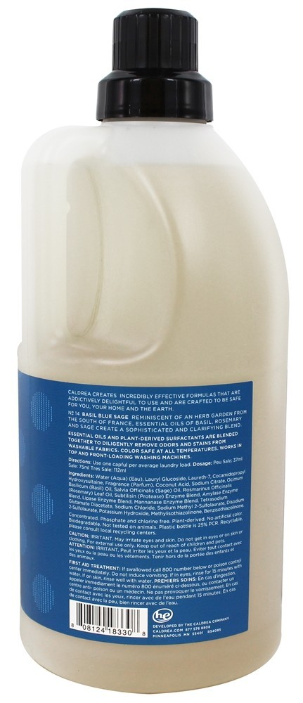 Lavanderia Detergente Manjericão Azul Sábio - 64 fl. oz. Caldrea - Imagem 2