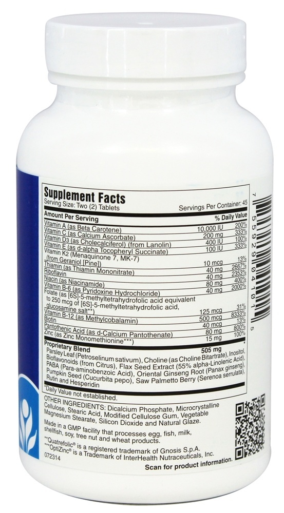 Teen Boys Tabs Multivitamínico Diário Para Rapazes - 90 Comprimidos vegetarianos Michael's Naturopathic Programs - Imagem 2