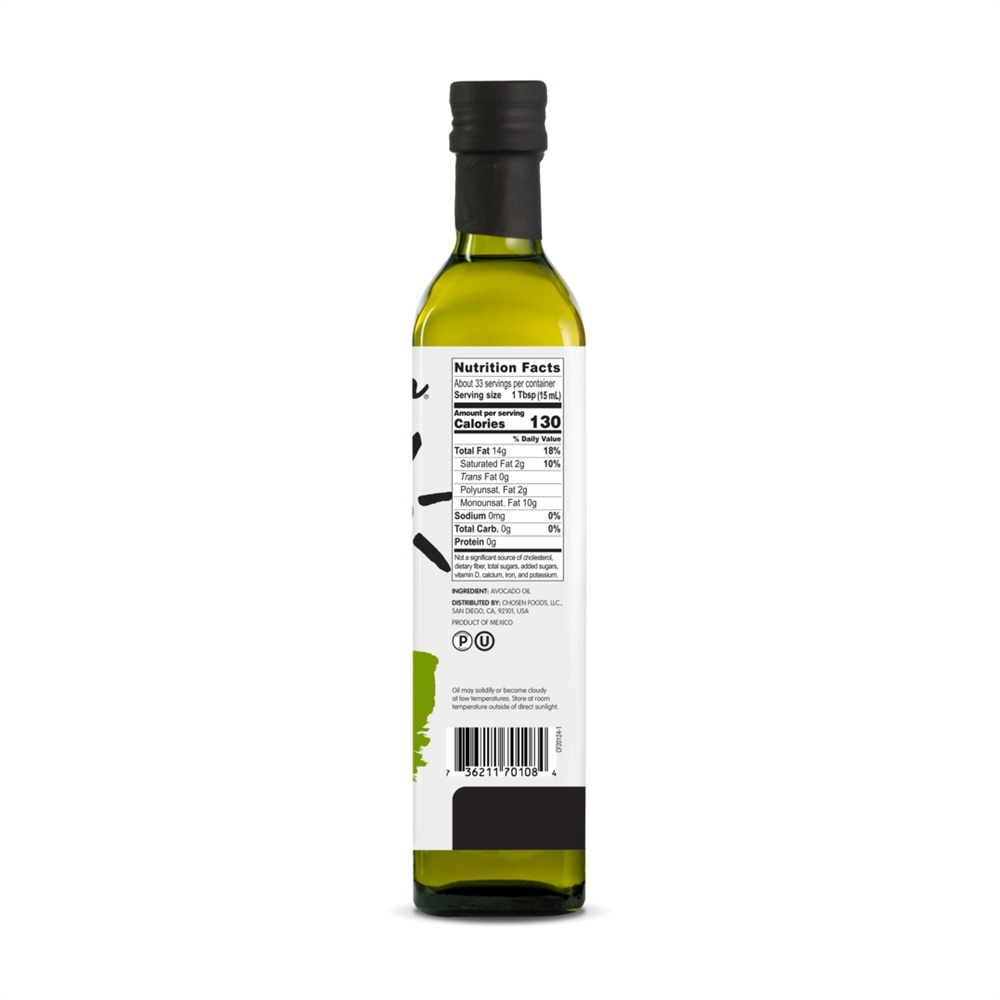 100 % Pure Óleo de abacate - 16.9 fl. oz. Chosen Foods - Imagem 3