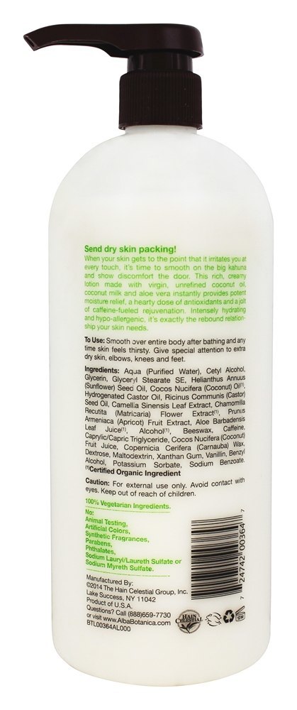 Loção Corporal Muito Emoliente Coconut Rescue - 32 fl. oz. Alba Botanica - Imagem 2
