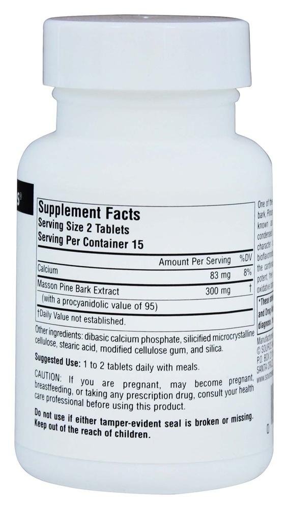 Extrato de casca de pinheiro 150 mg. - 30 Tablets Source Naturals - Imagem 2
