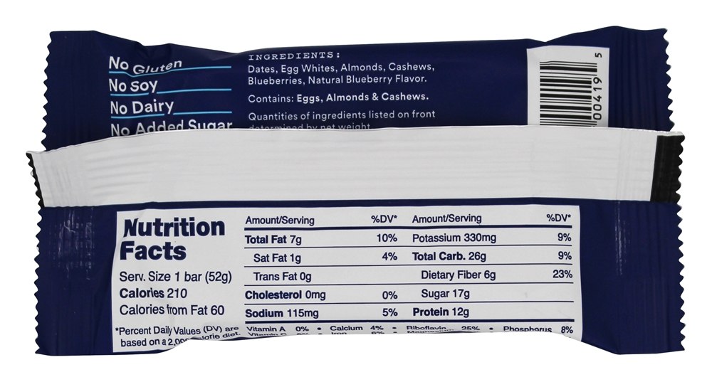 Barra de Proteína Sabor Blueberry - 1.83 oz. RXBAR - Imagem 2
