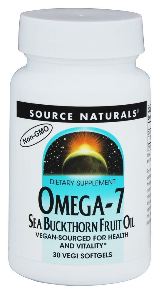 Omega - 7 Óleo de Frutos do Mar Buckthorn - 30 Cápsulas Vegetarianas Source Naturals