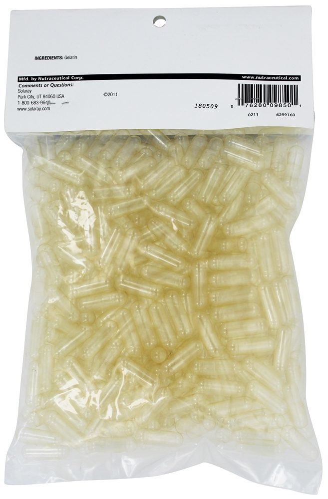 Cápsulas de Gelatina Vazias Tamanho 00 - Cápsulas 500 Solaray - Imagem 2