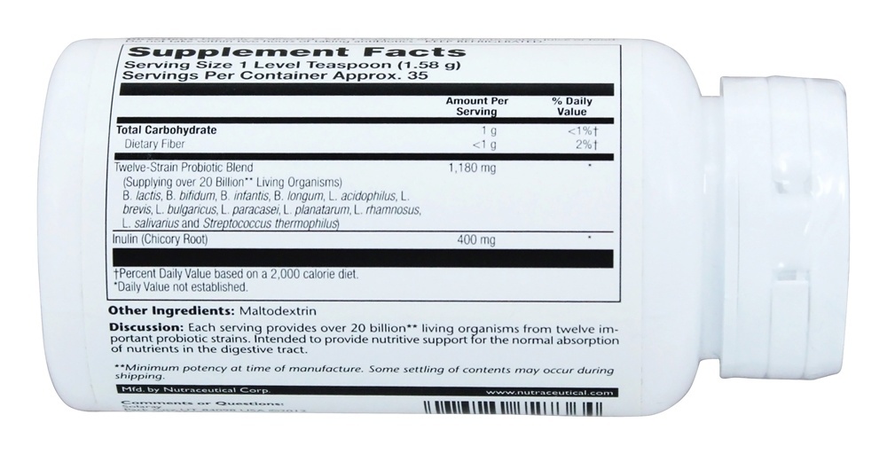 Multidophilus 12 Fórmula de Doze Cepas com Prebióticos em Pó 20 Bilhões de UFC - 1.97 oz. Solaray - Imagem 3