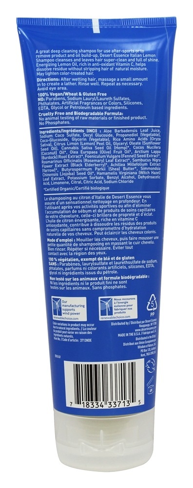 Champô limão italiano - 8 fl. oz. Desert Essence - Imagem 2