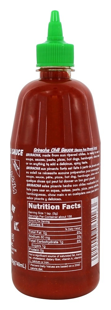Sriracha Quente Pimenta Molho - 28 fl. oz. Huy Fong Foods, Inc. - Imagem 2