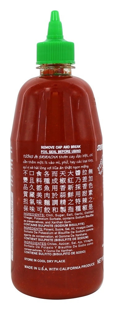 Sriracha Quente Pimenta Molho - 28 fl. oz. Huy Fong Foods, Inc. - Imagem 3