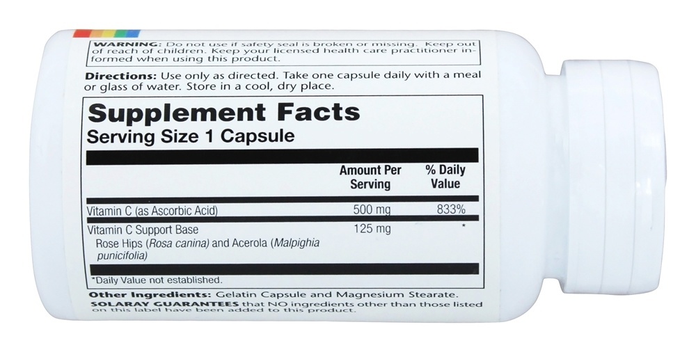 Vitamina C 500 mg. - Cápsulas 100 Solaray - Imagem 2