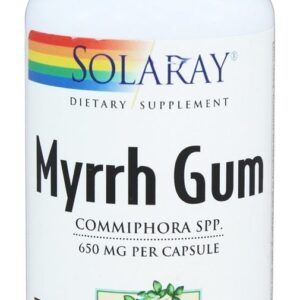 Comprar mirra gum 650 mg. - cápsulas 100 solaray preço no brasil ervas mirra suplemento importado loja 1 online promoção -