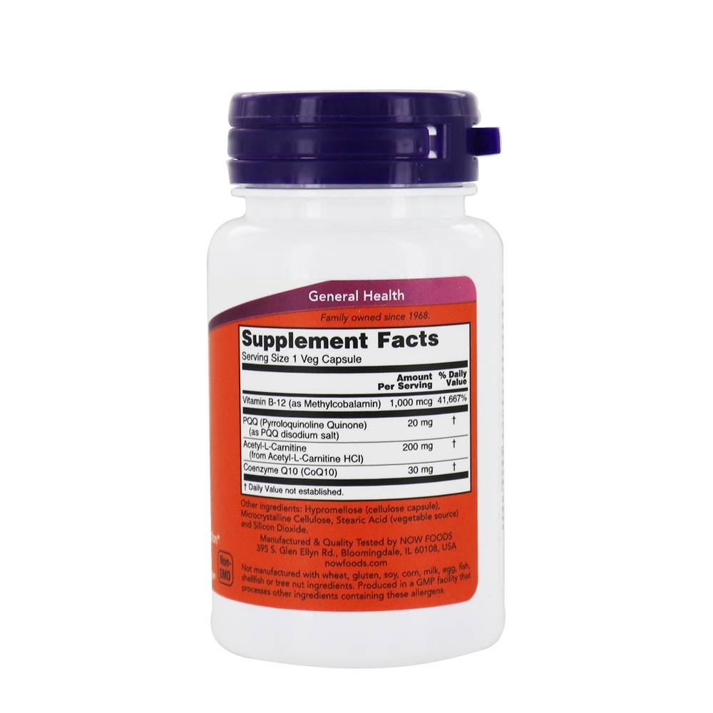 Energia PQQ para Suporte Cognitivo - 30 Cápsula (s) vegetal (s) NOW Foods - Imagem 2