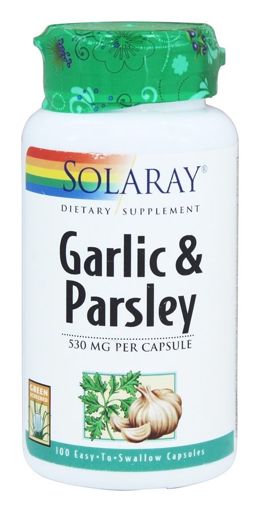 Alho e Salsa 530 mg. - Cápsulas 100 Solaray