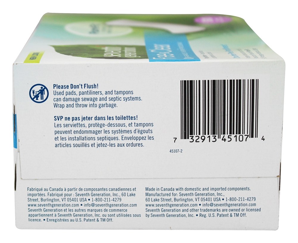 Pantiliners sem cloro - 50 Forro (s) Seventh Generation - Imagem 3