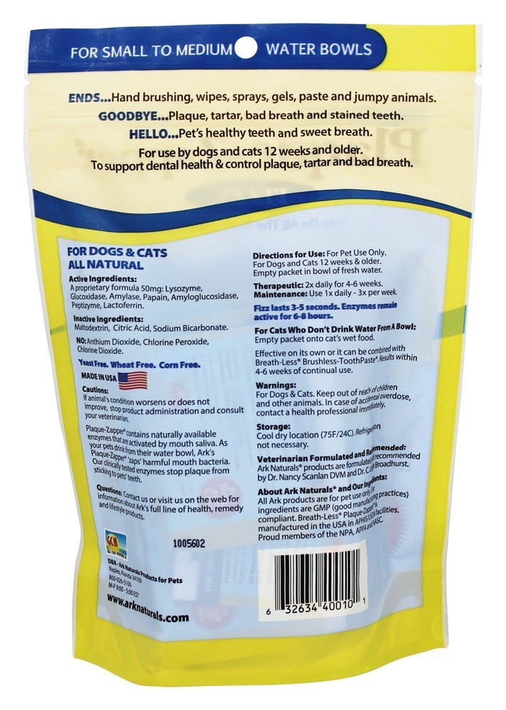 Chapa Zumbida efervescente para Pequenas e Médias Bacias de Água - 30 Bolsas Ark Naturals - Imagem 2