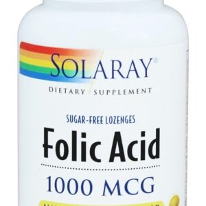 Ácido Fólico Sabor a Limão Natural 1000 mcg. - 100 Pastilhas Solaray