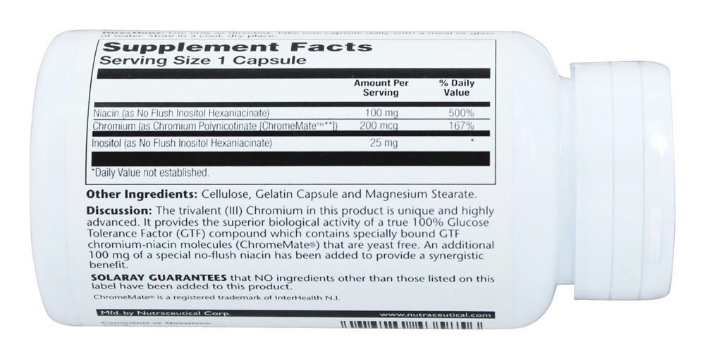 Não Chromiacin Flush - Cápsulas 100 Solaray - Imagem 3