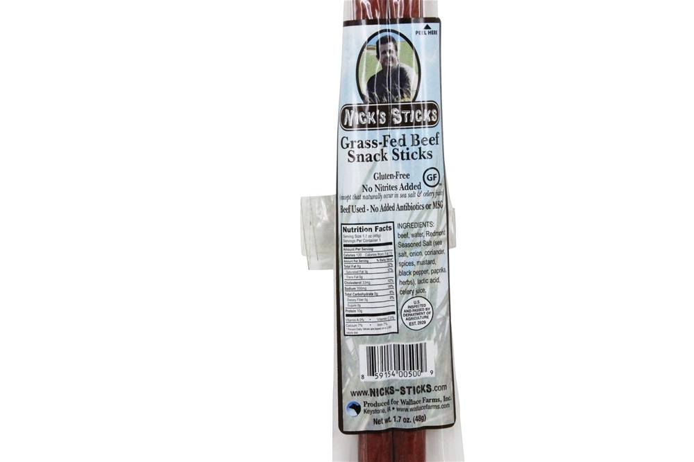 Lanche de carne alimentados com capim Sticks Original - 1.7 oz. Nick's Sticks - Imagem 2