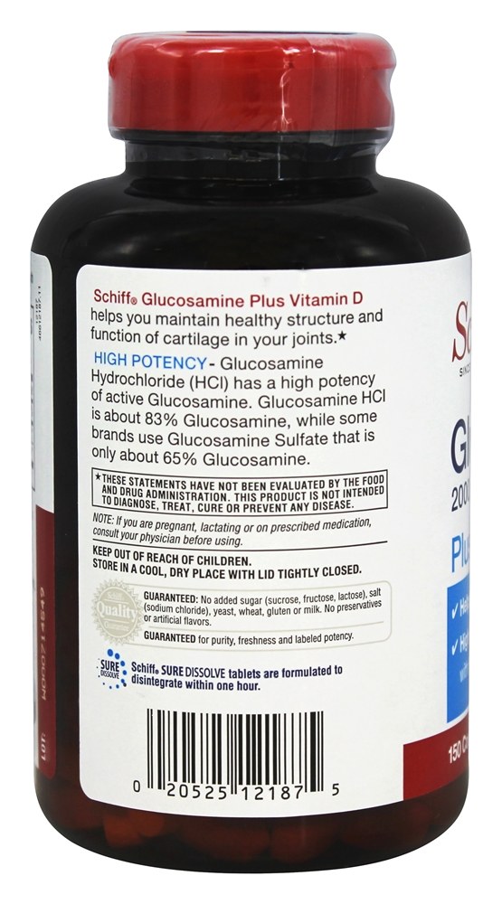 Glucosamina Plus Vitamina D3 2000 mg. - 150 Comprimidos revestidos Schiff - Imagem 3