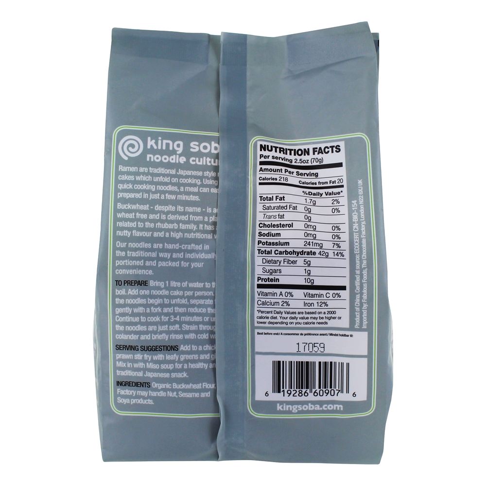 Bolinhos de Macarrão Ramen Orgânicos 100 % Buckwheat - 9.8 oz. King Soba - Imagem 2