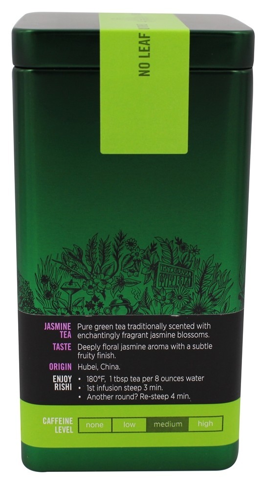 Jasmim Chá Orgânico Solto Folha Verde Chá - 1.94 oz. Rishi Tea - Imagem 4