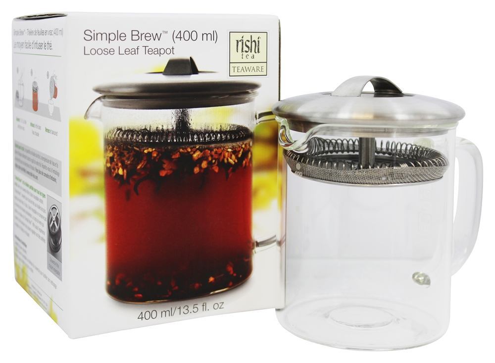 Bule de folha solta de fermentação simples - 400 ml. Rishi Tea