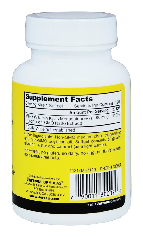 MK7 90 mcg. - 120 Softgels Jarrow Formulas - Imagem 2