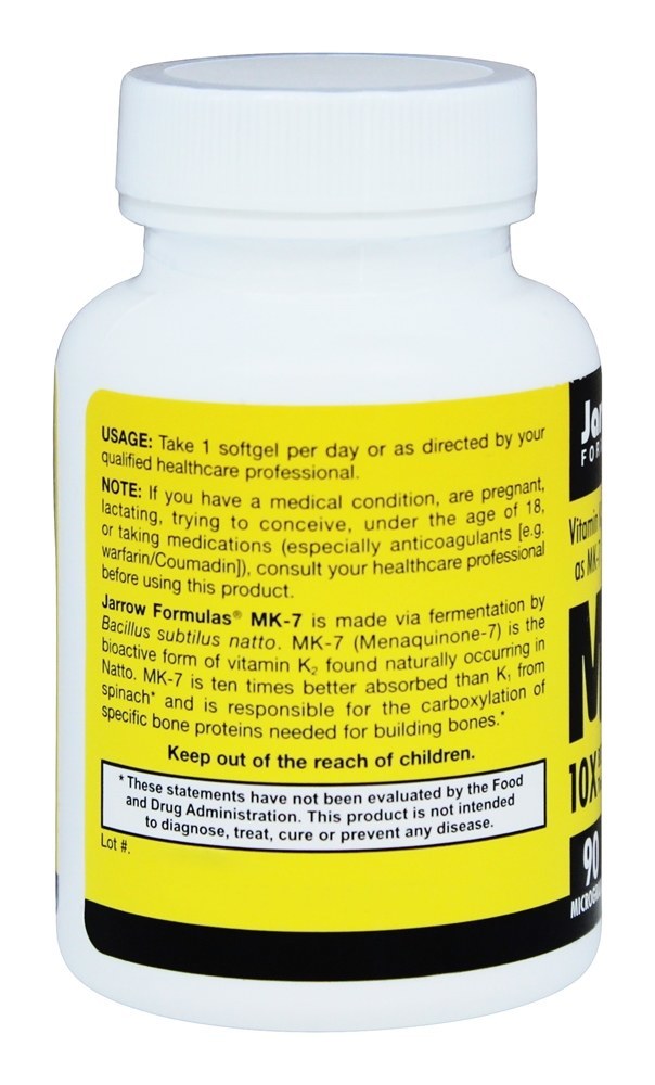 MK7 90 mcg. - 120 Softgels Jarrow Formulas - Imagem 3