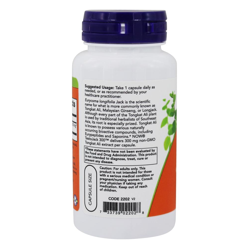 TestoJack 300 Fórmula de Suporte para Homens 300 mg. - Cápsulas vegetarianas 60 NOW Foods - Imagem 3