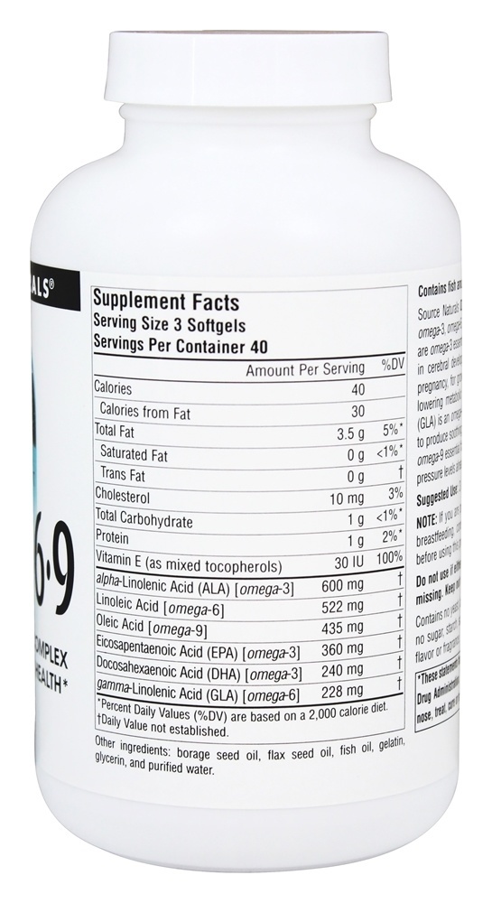 Omega 3 - 6 - 9 - 120 Softgels Source Naturals - Imagem 2
