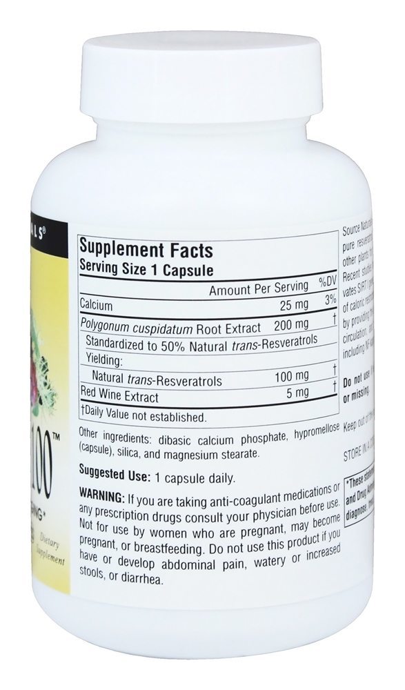 Resveratrol 100 mg. - Cápsulas vegetarianas 120 Source Naturals - Imagem 2