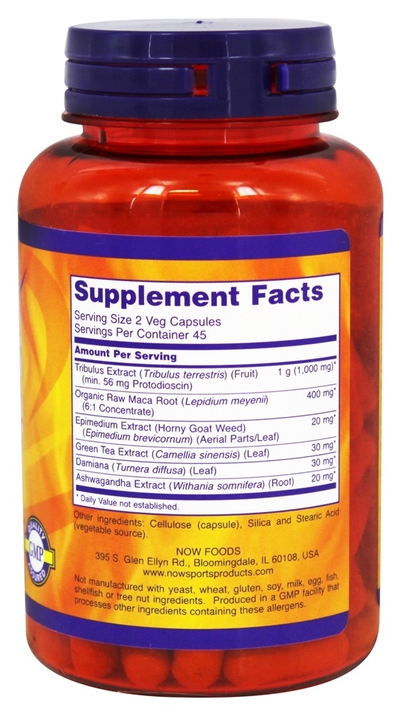 NOW Sports Tribulus Extreme Masculino Performance Formula - Cápsulas vegetarianas 90 NOW Foods - Imagem 2