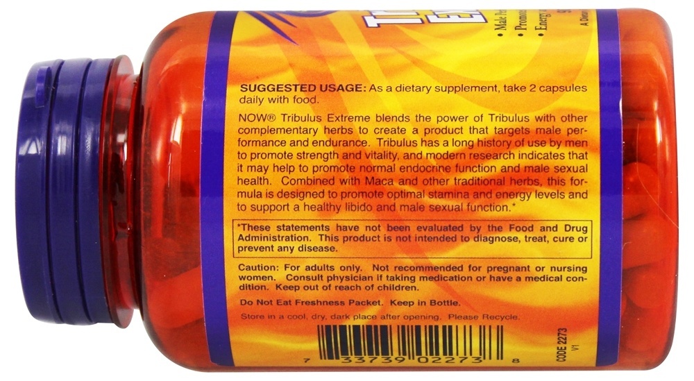 NOW Sports Tribulus Extreme Masculino Performance Formula - Cápsulas vegetarianas 90 NOW Foods - Imagem 3