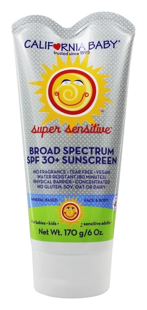 Super Sensível Não Fragrância Ampla Spectrum FPS 30 + Protetor solar - 6 fl. oz. California Ba